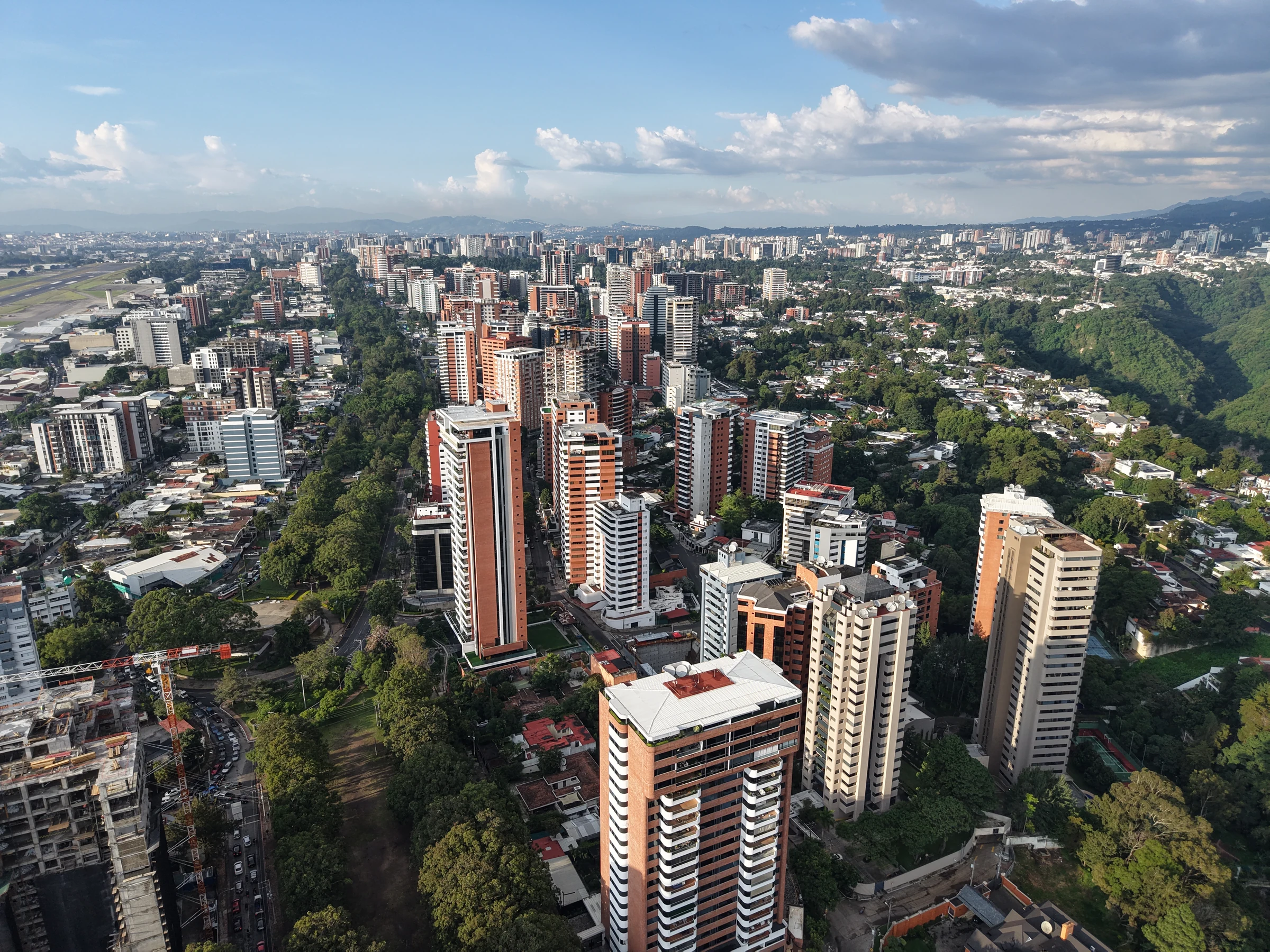 Vista aérea de Zona 14, Ciudad de Guatemala